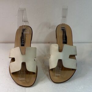 Esteven Madden White Leather Women's Sandals 6.5